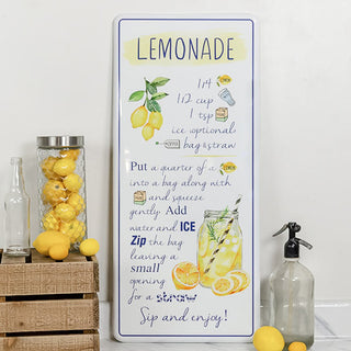 Enamel Lemonade Recipe Sign