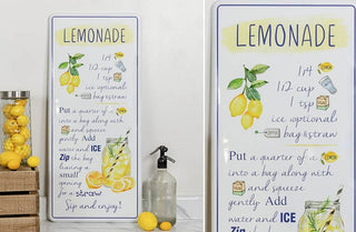 Enamel Lemonade Recipe Sign