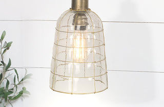 Glass Pendant Pulley Light System