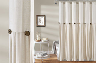 Linen Button Shower Curtain, Pick Your Color