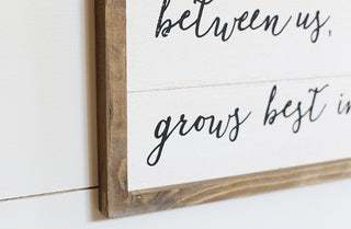 Wood "Love Grows" Sign