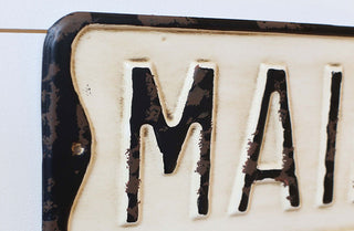 Embossed Metal Main Street Sign