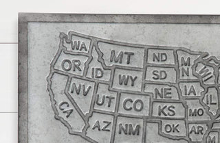 Metal Embossed USA Map