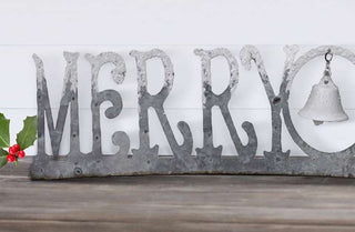 Rustic Metal "Merry Christmas" Tabletop Sign