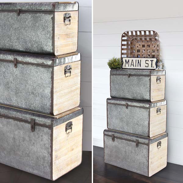Designer Storage Trunks Decorative Storage Trunks | Decorative Galvanized Storage Trunks ...