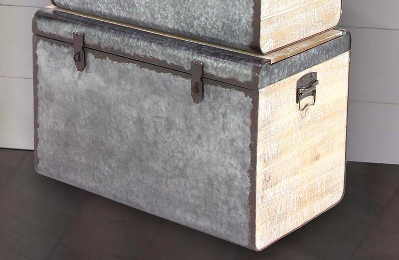 Rustic Trunks Decorative Storage Trunks | Decorative Galvanized Storage Trunks ...