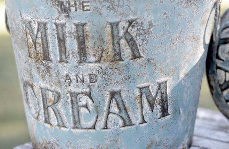 Distressed Metal Milk And Cream Buckets Set of 2 - Decor Steals