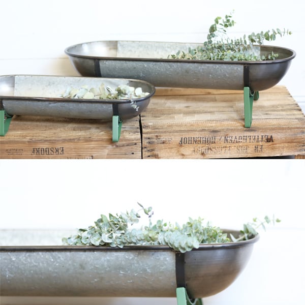 Metal Trough Planter Set of 2 - Decor Steals