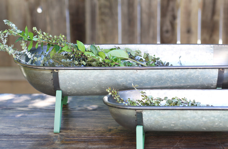 Metal Trough Planter Set of 2 - Decor Steals