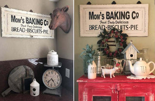 Wooden Wall Sign Mom's Baking Co