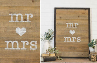 Wood Plank Mr. & Mrs. Wall Sign