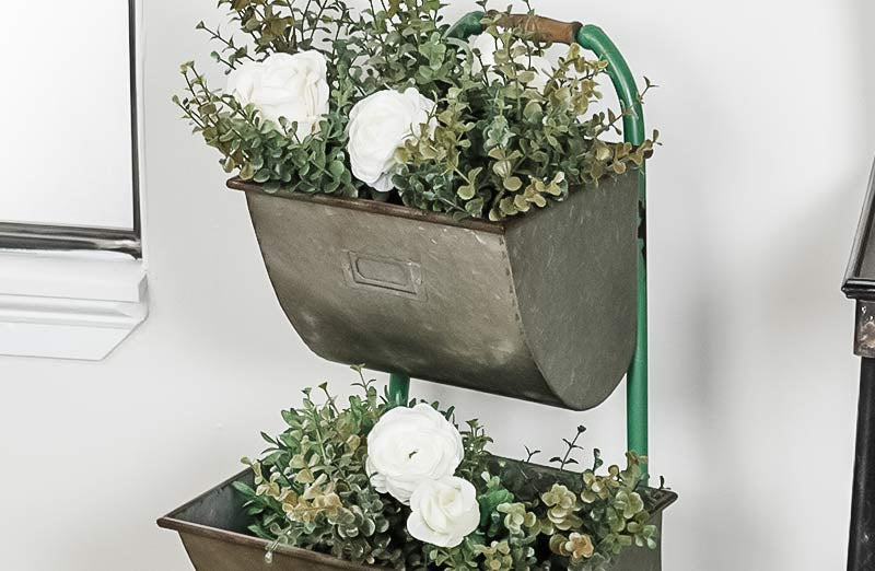 3 tier galvanized hanging planter Galvanized Metal Three Tiered Planter | Farmhouse Living