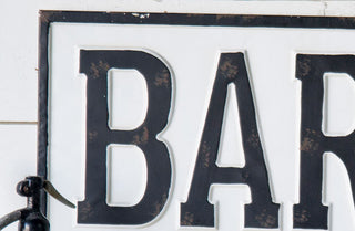HUGE Embossed Metal Bar-B-Q Sign