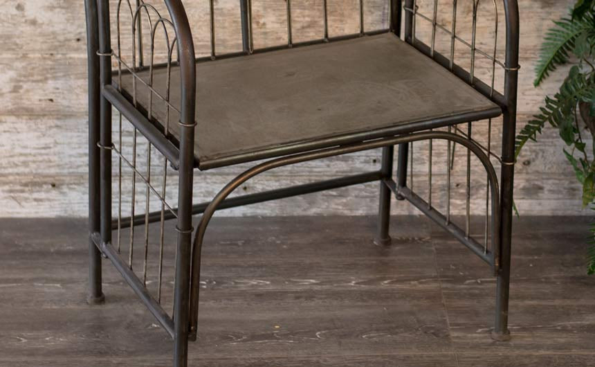 Galvanized Metal Accent Chair | Rustic Farmhouse - Decor Steals