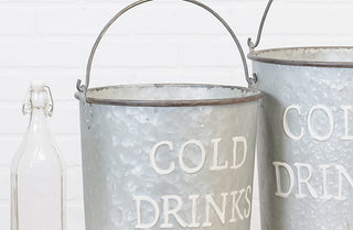Ice Cold Drink Buckets  Set of 2