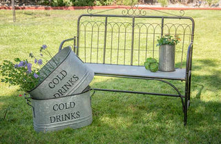 Galvanized Drink Buckets with Handles  Set of 2
