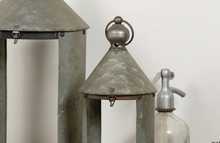 Rustic Metal Lanterns  Set of 2