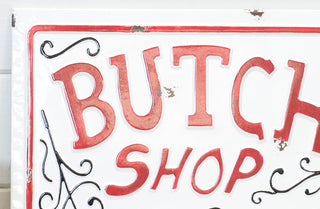 Embossed Metal "Butcher Shop" Sign