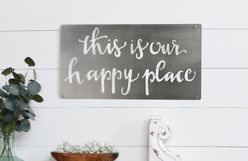 "This Is Our Happy Place" Metal Sign - Metal Cut Out Sign - Decor Steals