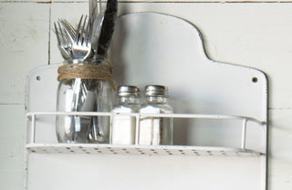 Distressed White Kitchen Rack