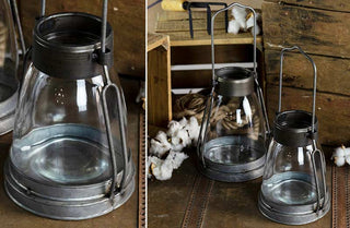 Vintage Inspired Glass Lantern