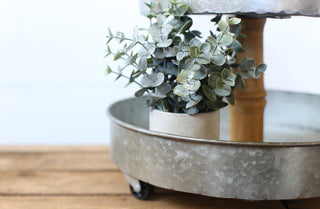 Three Tiered Rustic Metal Tray