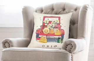 Ohio Red Truck Pillow Cover