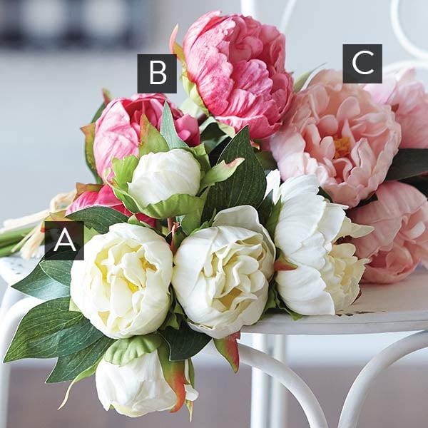 Real Touch Peony Bouquet  Pick Your Color - Decor Steals