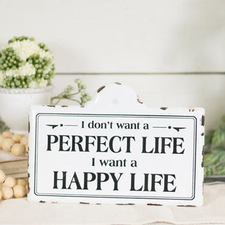 Enamel "Happy Life" Sign