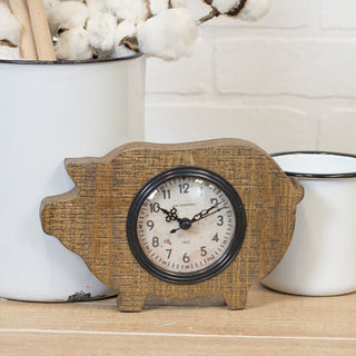 Wood Pig Magnetic Clock