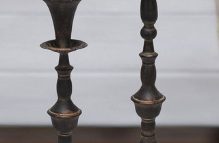 Metal Pillar Candle Holders  Set of 2