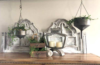 hanging funnel planter Galvanized Funnel Hanging Planter Set of 2