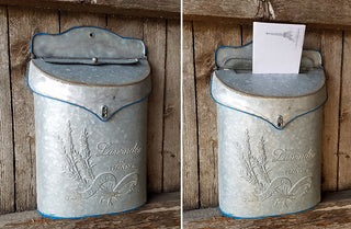 Vintage Tin Lavender Post Box