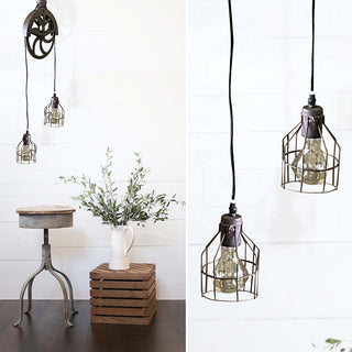 Double Pendant Pulley Light