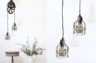 Double Pendant Pulley Light