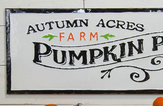 HUGE Enamel Pumpkin Patch Sign