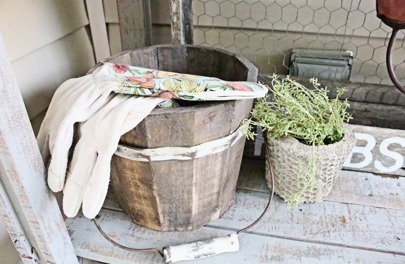 Rustic Garbage Pail Rustic Wood Pail with Handles - Farmhouse Touches - Decor Steals