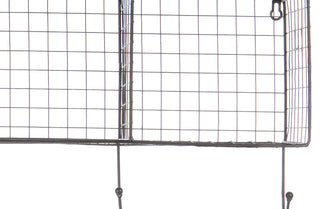 Metal Wire Wall Shelf with Hooks
