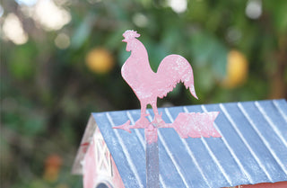Red Barn Mailbox with Rooster Weathervane