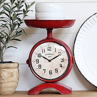 Distressed Red Scale Clock