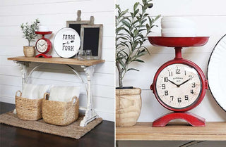 Distressed Red Scale Clock