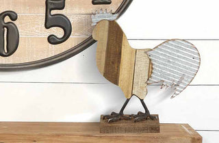 Wood and Metal Decorative Rooster