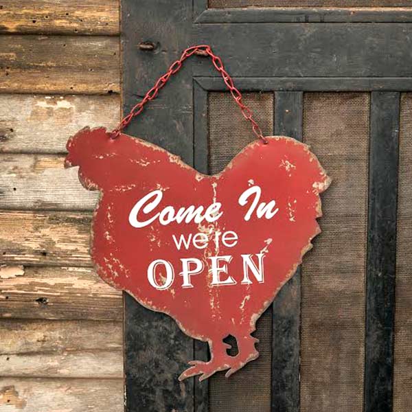Metal Chicken Open/Close Sign - Decor Steals