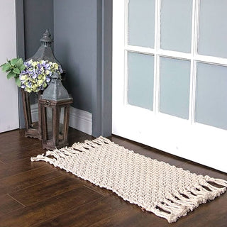 Hand Knotted Ivory Rug