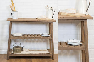Wooden Buffet Table With Shelves