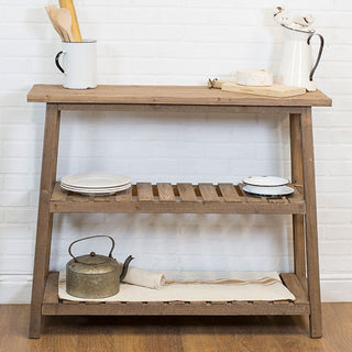 Wooden Buffet Table With Shelves