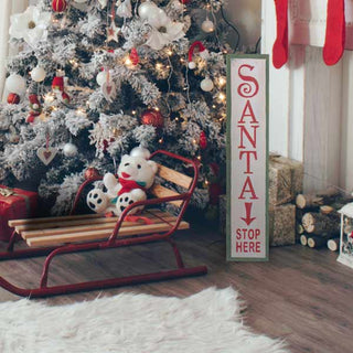 Santa Stop Here Sign With Stand