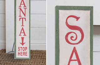 Santa Stop Here Sign With Stand