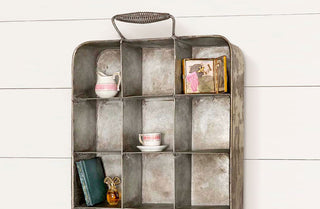 Galvanized Wall Mounted Cubby Organizer