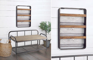 Wood and Metal Wire Wall Organizer